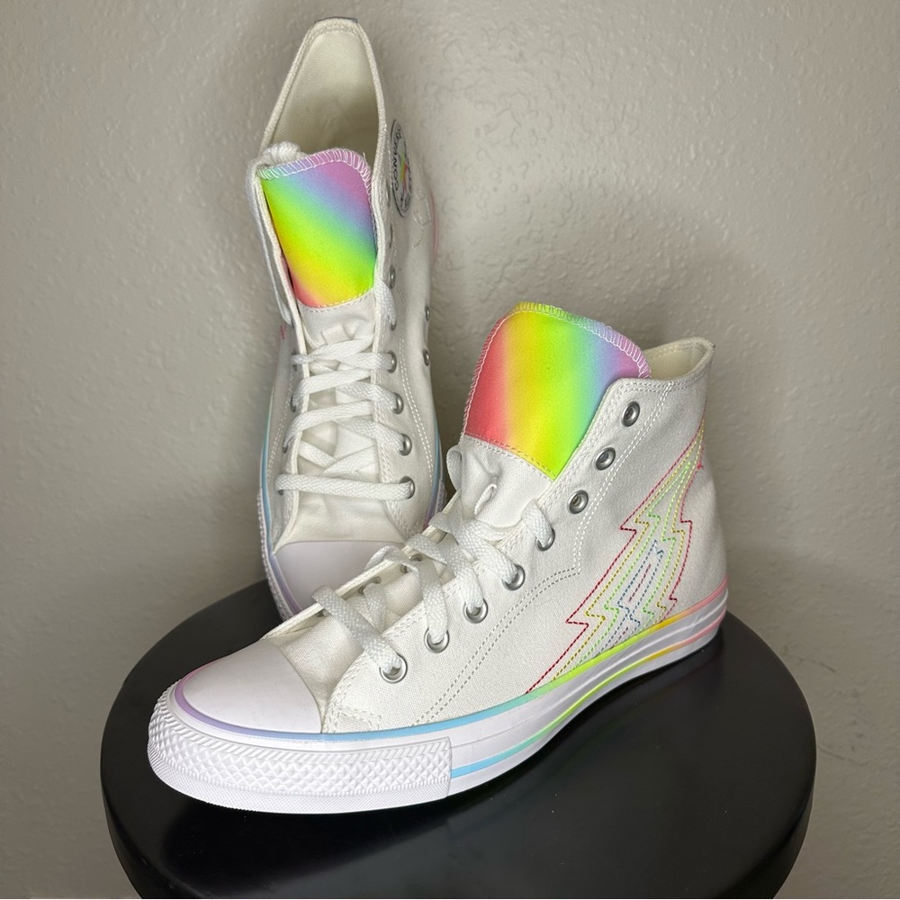 Neon Pride High-Top Converse, Size 11.5